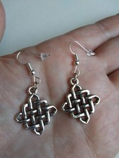 Celtic Knot Earrings 925 Sterling silver earwire Irish St Patricks day FREE SHIP