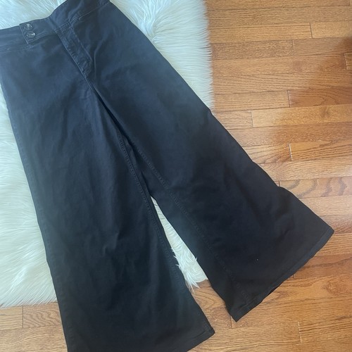 Free People Black Super Wide Flare Pants Trousers Size 30 High Rise