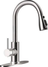 Kitchen Faucet with Pull Down Sprayer High Arc Single Handle Stainless Steel ...