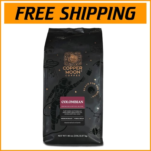 Deliciously Smooth Medium Roast Colombian Coffee Beans - 5 Pounds of Bliss