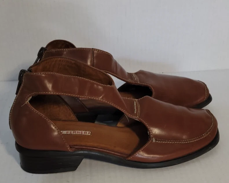 女式 5.5 36.5 码皮革乐福鞋棕色皮革 — 第 2/4 张图片