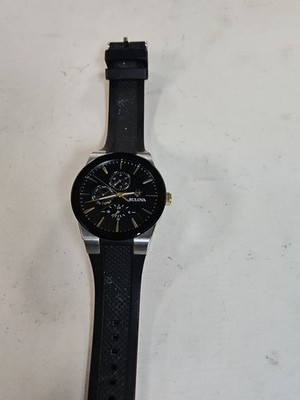 Pre Owned Men's Chronograph Modern Millenia Black Silicon Strap Watch 41mm