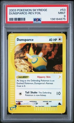 2003 POKEMON SKYRIDGE #53 DUNSPARCE-REVERSE FOIL PSA 9
