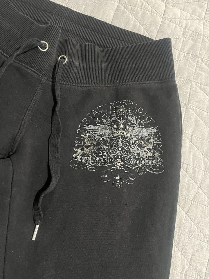 Pantalones deportivos Express para mujer talla XS negros con estrás adornados Foto 3 de 4