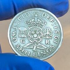 1951 Great Britain Two Shillings / Florin - King George VI Pre-Decimal Coin