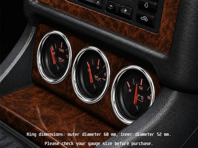 Fits Audi 80 B4 Oil Bar Volt VDO Polierte Aluminiumringe für das Armaturenbrett