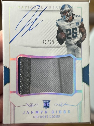 Jahmyr Gibbs 2023 National Treasures Auto /25 RPA Rc NFL On Card Auto Lions🚀💯
