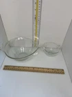 Vintage PYREX Set 2 Glass Teardrop Nesting 1 & 3 Cup Measuring Mixing Bowls Fair