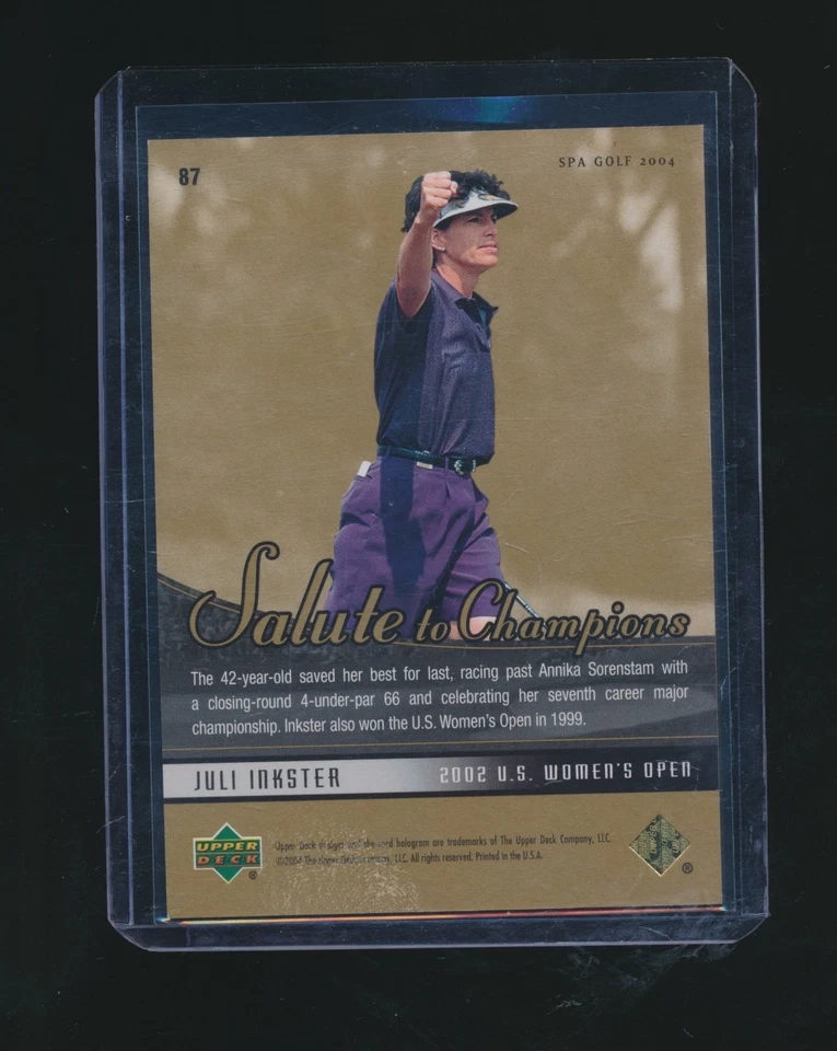 JULI INKSTER 2004 UPPER DECK SP AUTHENTIC SALUTE TO CHAMPIONS 1835/2002 #87 - Image 2 of 2