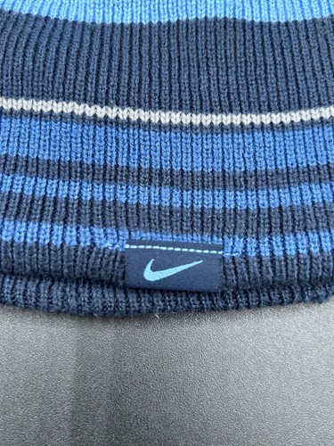 Nike WENDEMÜTZE blau Beanie Wintermütze gestreift Swoosh warm LESEN - Bild 9 von 14