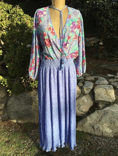 Vintage 80's Diane Freis Lovely Georgette Dress XS-M - Picture 1 of 6