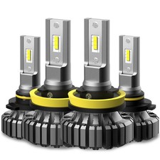 AUXITO 9005+H8 LED Headlight Super Bright 6500K White 2 Kit High Low Beam Bulb