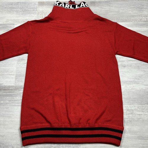 Karl Lagerfeld Paris Wasserfallausschnitt Pullover Admiral Rot Damen Gr. XS Neu Neu mit Etikett - Bild 10 von 12