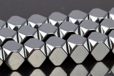 8MM Natural Black Hematite Beads Grade AAA Octagon Cube Gemstone Loose Beads
