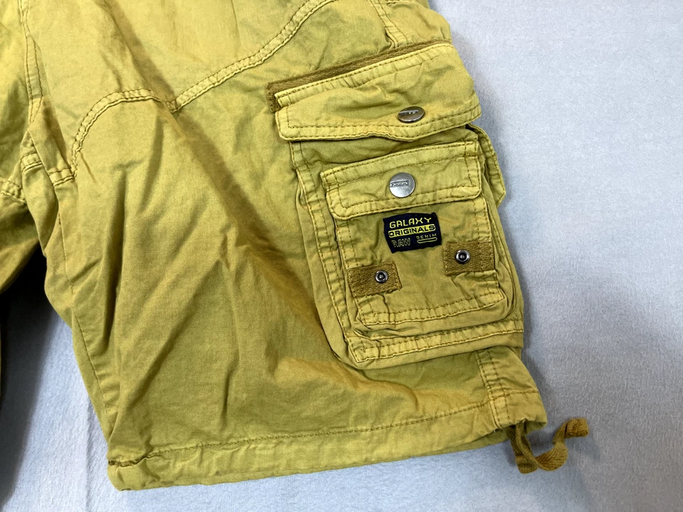 Pantalones Cortos Galaxy Cargo Hombres Talla 36 Tostado Oscuro Cinturón Y2K Táctico Suelto Foto 2 de 4