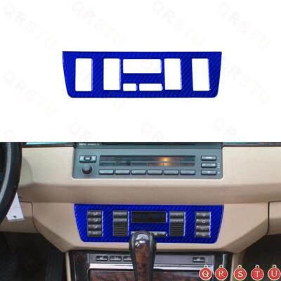 Carbon Fiber Climate Control Panel Cover Trim Sticker For BMW X5 2000-2006 Blue