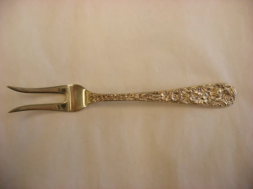 Sterling Silver S. Kirk & Son Repousse Pattern - Lemon Fork 4 1/2" long