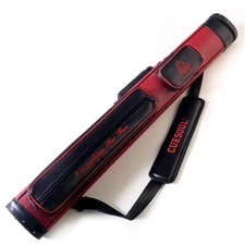 CUESOUL 2x2 Hard Pool Cue Case Red-Holds 2 butts and 2 cue shafts