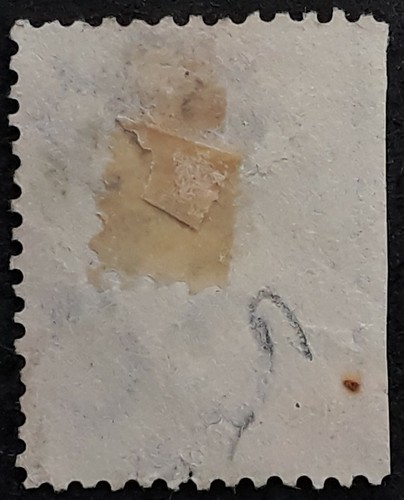 c.1863- Mauritius 4d rose QV stamp with "B53" grid cancel - Bild 2 von 2