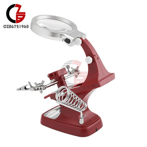 360°LED Desk Lamp Magnifying Magnifier Glass With Light Stand Clamp For Repair - Picture 19 of 19