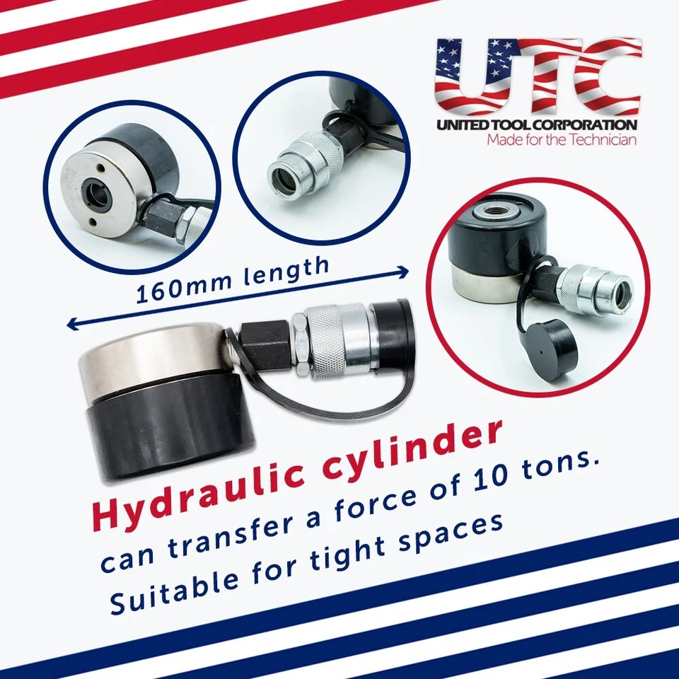 Injector Extractor Puller Remover Universal 10 Ton Hydraulic Cylinder Master Set - Image 4 of 4