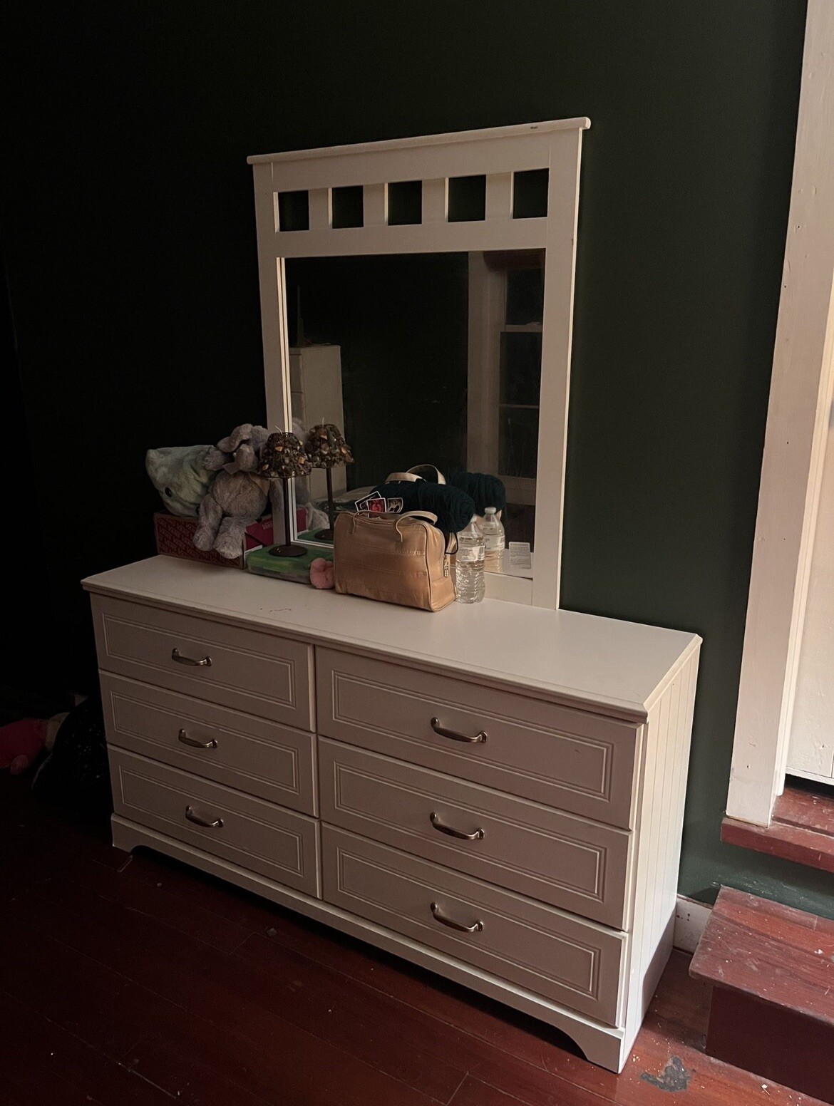 Vintage Dresser with Mirror and Chest of Drawers Full Mattress Set  -image