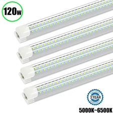 4~100 Pack T8 8FT LED Tube Lights 120W Garage 8 Foot LED Shop Light Fixtures