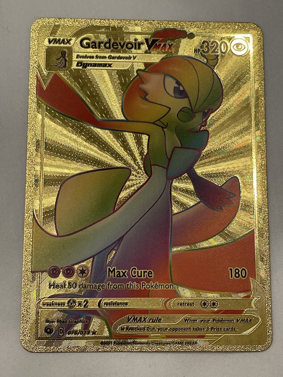 Gardevoir VMAX 076/073 Rainbow HP320 Gold Foil Fan Art