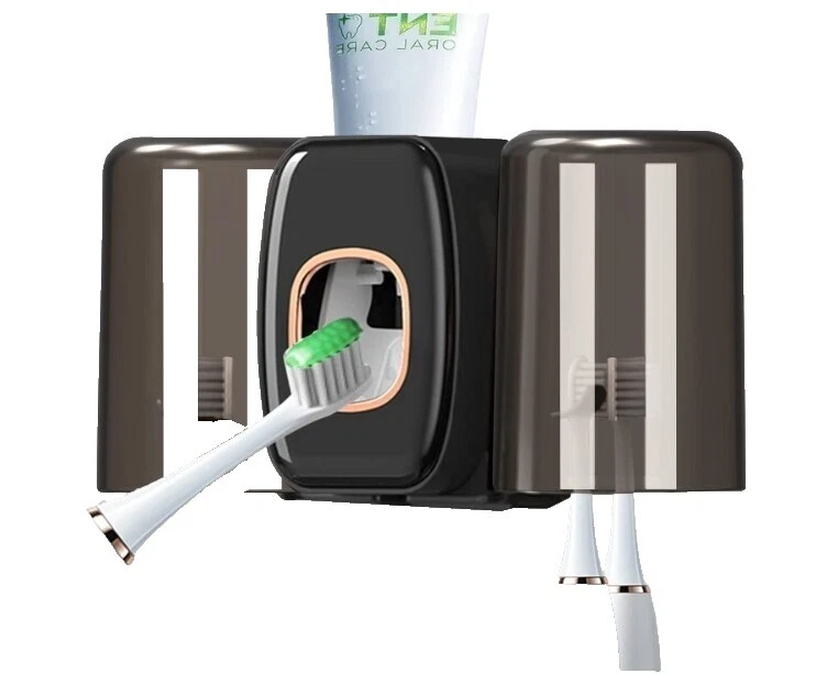 Vasos de Baño de Cerámica Negra y Portacepillos