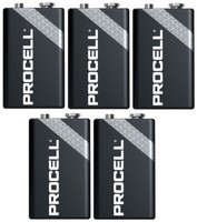 5 Duracell Procell 9V 6LR61 Alcalina Industral Professional