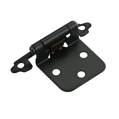 1 Pair (2 Hinges) - Black Self-Closing Face Mount Cabinet Hinge - Colester Direct