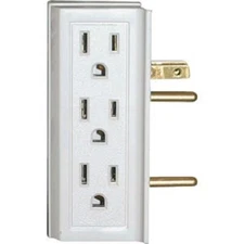 16-Prime Wire & Cable White 15A Electric 6-Outlet Space Saver Power Tap PB801020