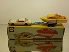 SIKU V297 OLDSMOBILE TORONADO +TRAILER + BOAT - L20.0cm RARE - GOOD IN BOX - 570