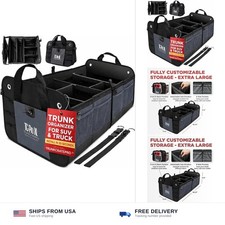 Car Trunk Organizer for SUV, Truck  Auto Cargo Storage, Foldable, Grey, XL
