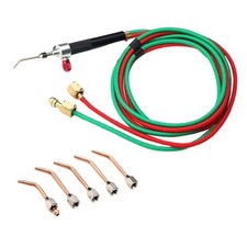 Mini Oxygen Acetylene Gas Torch Welding  Soldering Kit with 5 Tips