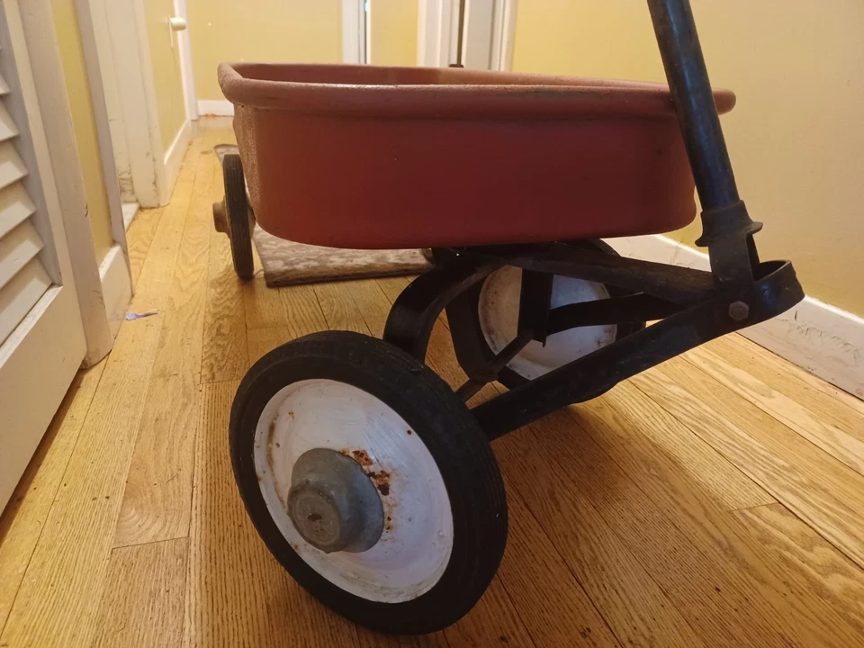  SUPER RADIO FLYER vagón rojo funciona bien años 1950-1960 Foto 4 de 4