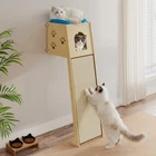 COZIWOW Leaning Wall Cat Tower Wall-Mounted Cat Climbing Tree with Condo Perch