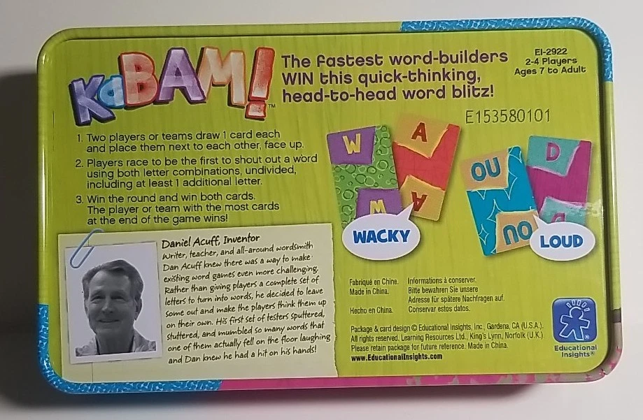 Kabam The Crazy Fast Word-Building Challenge *NEW SEALED* Educational Card Game - Image 4 of 4