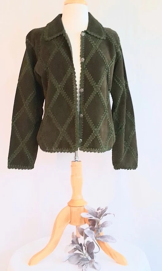 CHAQUETA MUJER SCULLY ~ GAMUZA CUERO / GANCHILLO / MEDIANA Foto 4 de 4