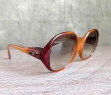 Christian Dior Optyl Vintage Oversized Round Sunglasses Burgundy Sz 135