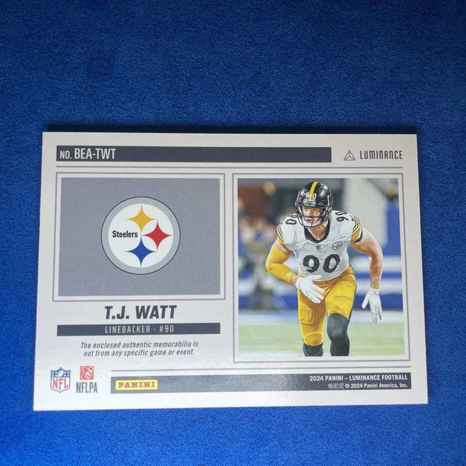 2024 Panini Luminance TJ Watt #BEA-TWT /25 - Image 2 of 2