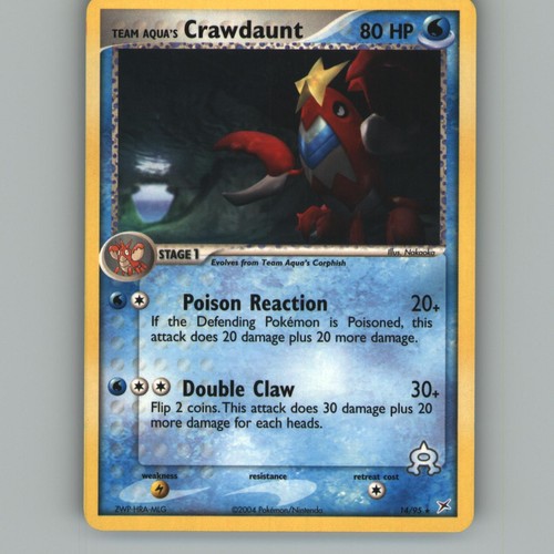 Team Aqua's Crawdaunt 14/95 Rare Team Magma vs Team Aqua Pokemon Lightly Played
