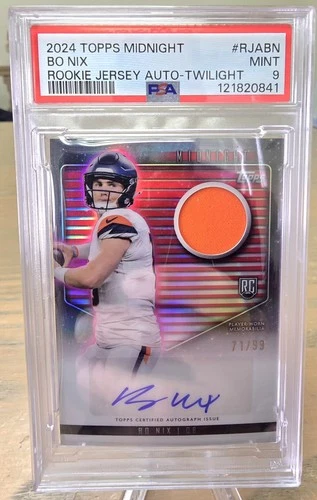2024 Topps Midnight Bo Nix Rookie Jersey AUTO-Twilight RPA #71/99 PSA 9 MT 🔥