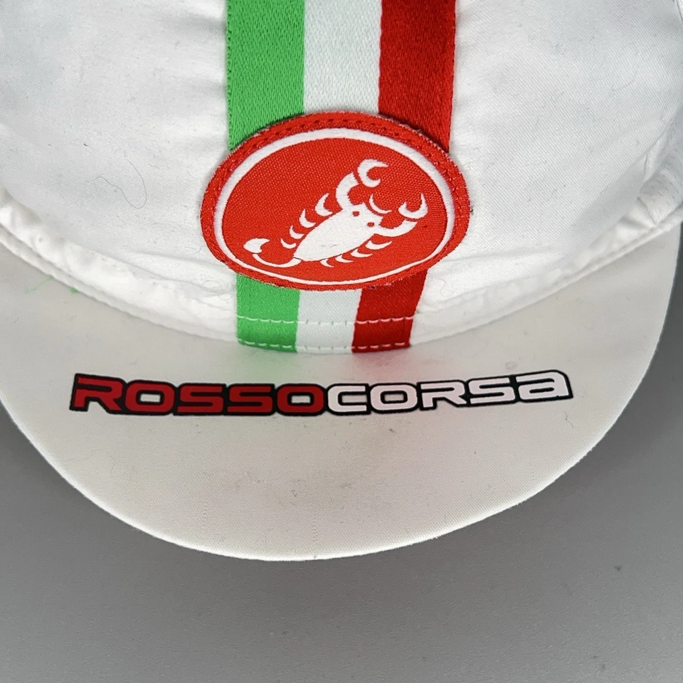 Gorra Castelli Rosso Corsa Cyling Talla Única Blanca Bicicleta Rojo Verde Logo Foto 2 de 4