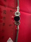 Vintage Silver bracelet featuring an oval black onyx stone and chain band — photo 4