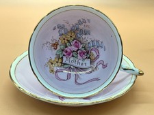 Art Deco Paragon Double Warrant Queen Mary Mother on pink chintz duo. No. A1296.