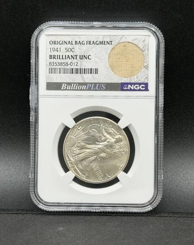 1941 Walking Liberty Half Dollar Original Bag Fragment Brilliant Unc