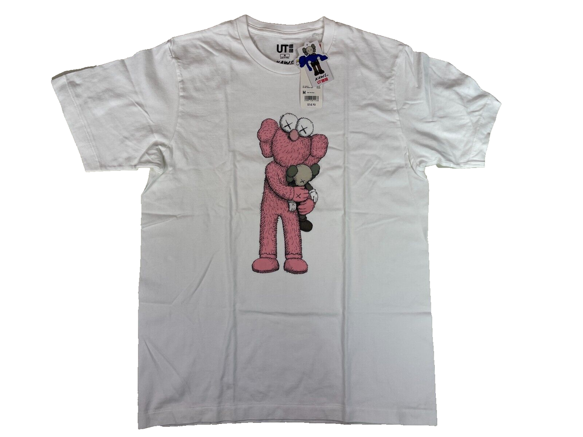 国内配送 UNIQLO UT x KAWS BFF COMPANION TEE WHITE XXL / 3XL Uniqlo x KAWS Pink BFF White Tee Shirt Size Medium US Sizing