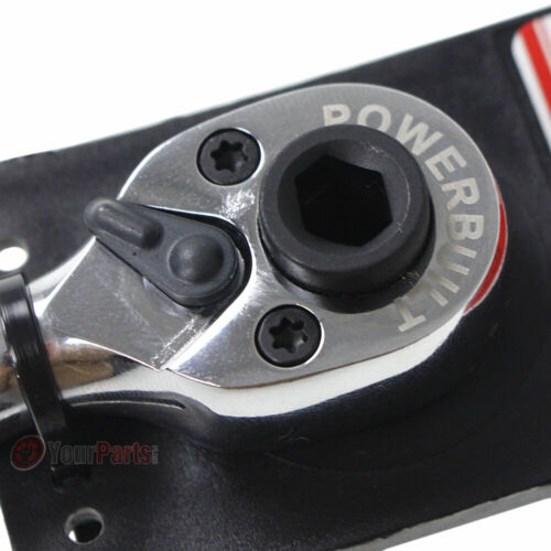 Powerbuilt Dual Head Dr. Stubby Ratchet 1/4 Inch Drive 72 Tooth Wrench 940478 - Picture 3 of 4