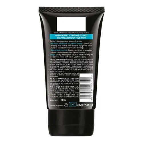 Garnier Men Oil Clear Face Wash 2x150g – For Oily Skin, Multipack, Mattifying - Picture 3 of 6